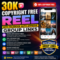 30K Copyright Free Reel with Facebook auto approve group links