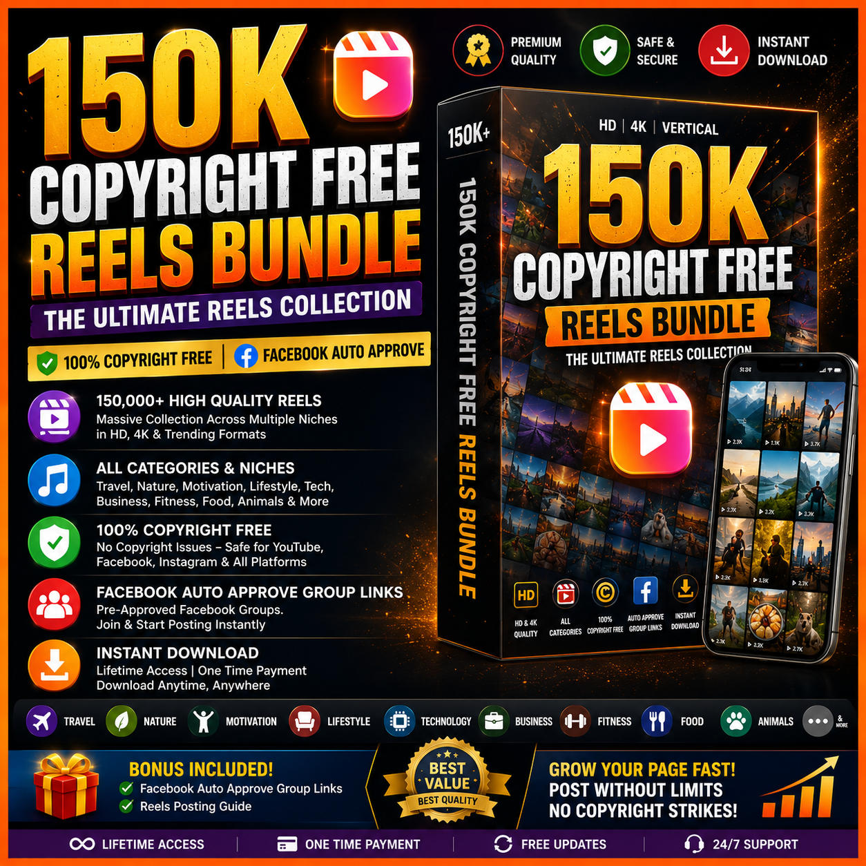 150K Copyright Free Reels Bundle